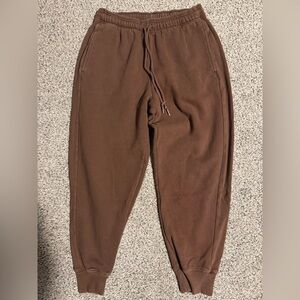 Pink Victoria Secrets Brown cuffed joggers size Medium